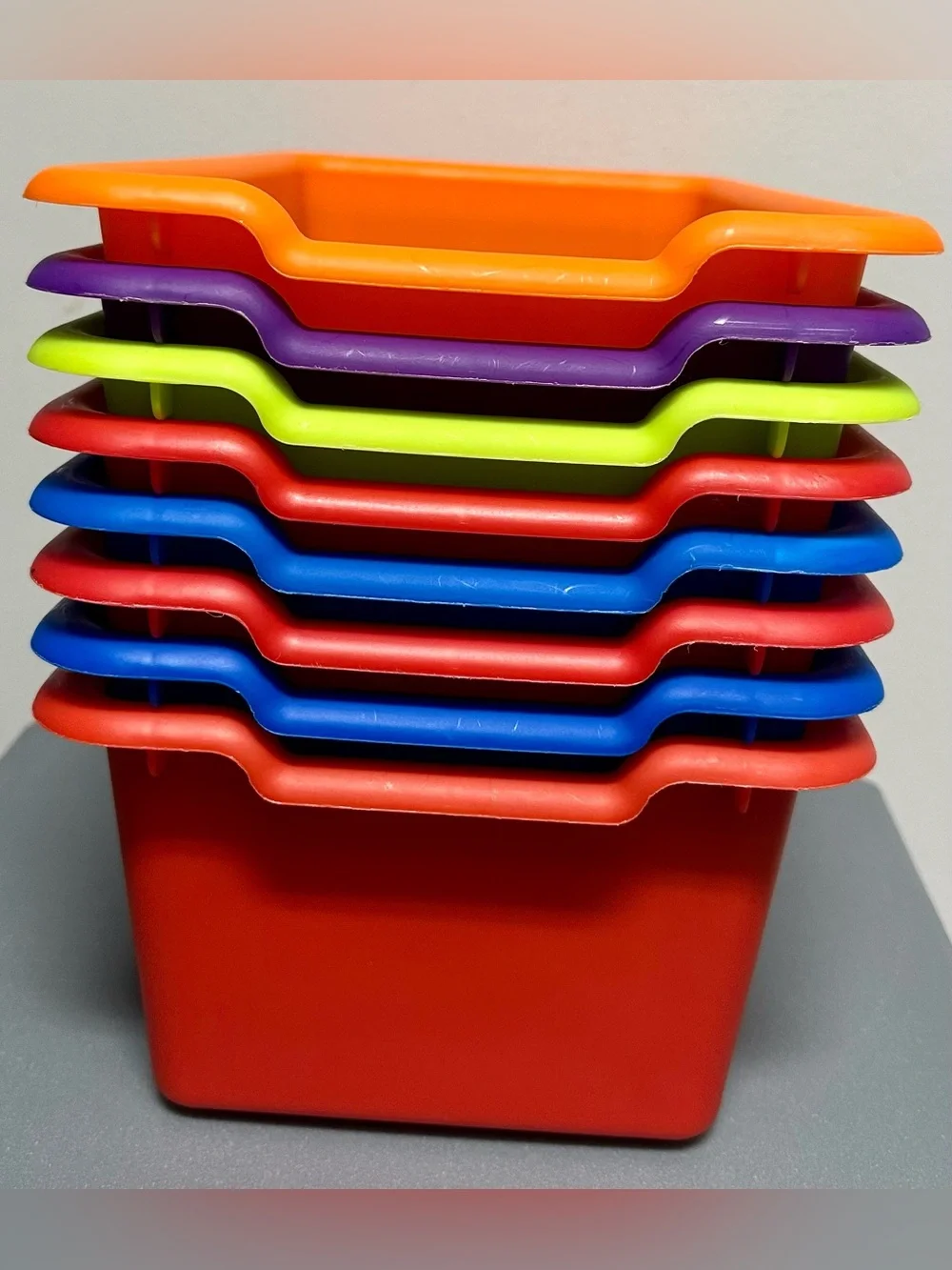EIGHT (8) Scoop Front Storage Bins, Multipurpose Organization